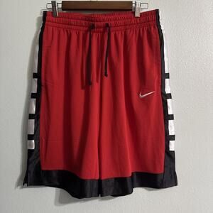 Nike Men Dri-FIT Elite Basketball Shorts Loose Fit DN4002-657 Red White Black L